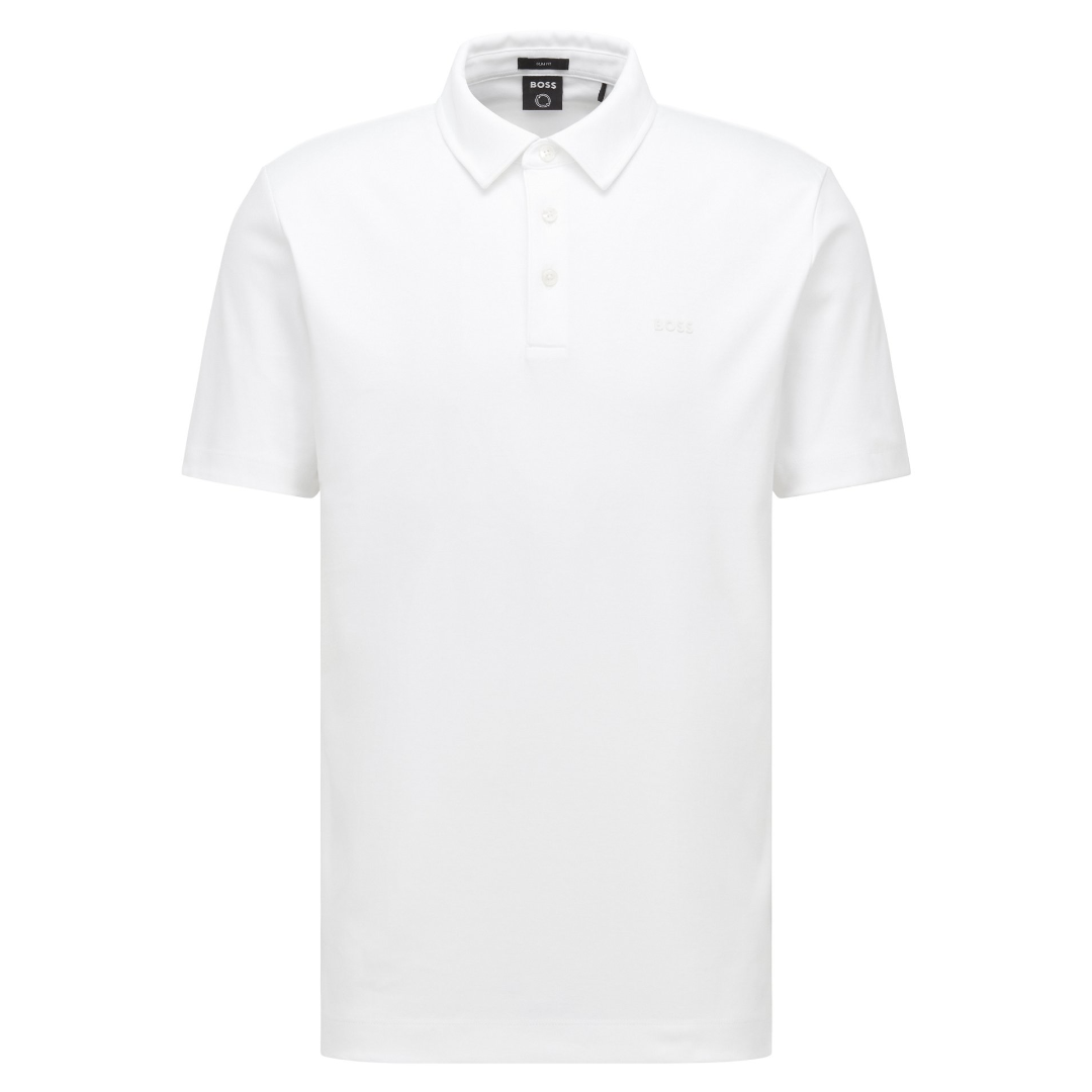 BOSS Paleo Golf Polo Shirt White